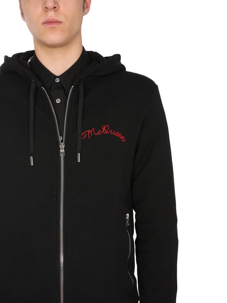 Alexander Mcqueen Men Hooded Sweatshirt With Zip DestGlow