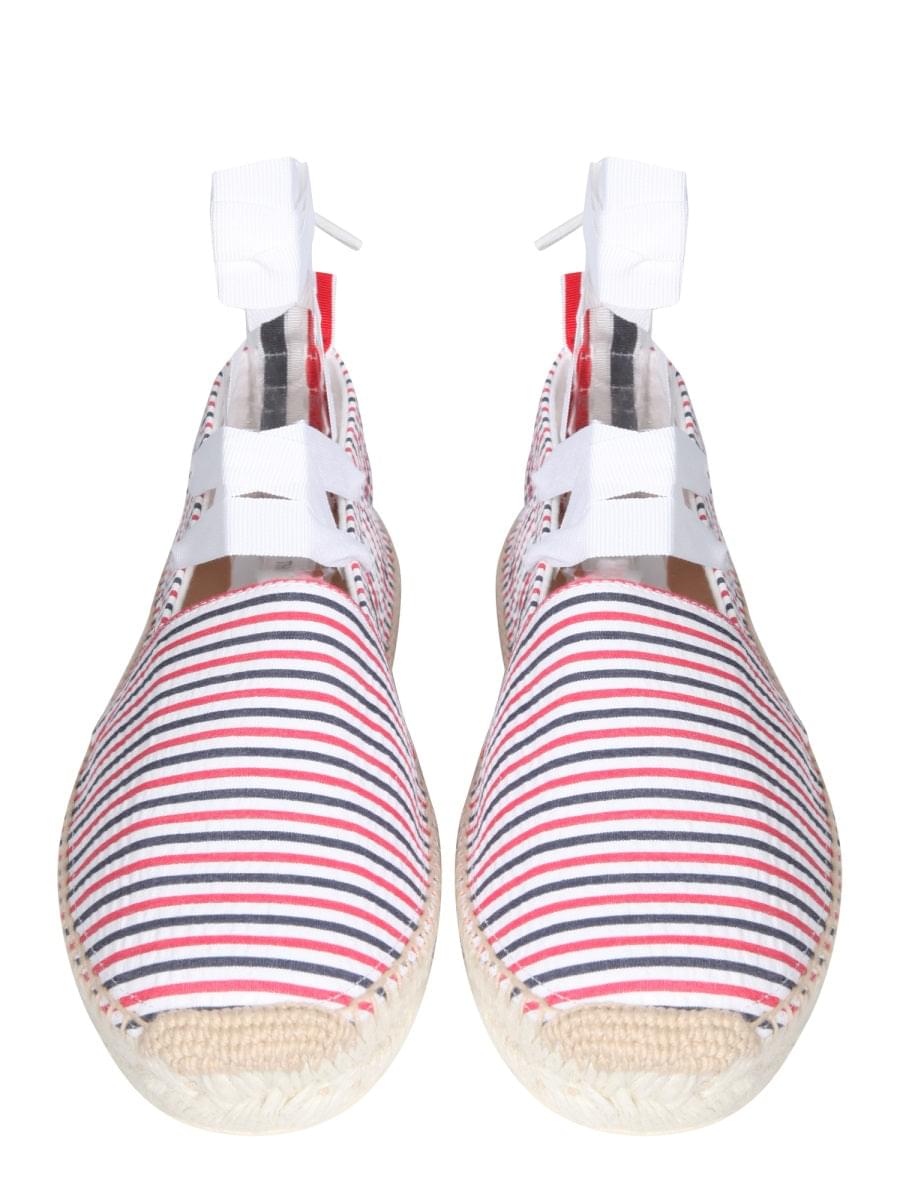 Thom Browne Women Seersucker Cotton Espadrilles DestGlow