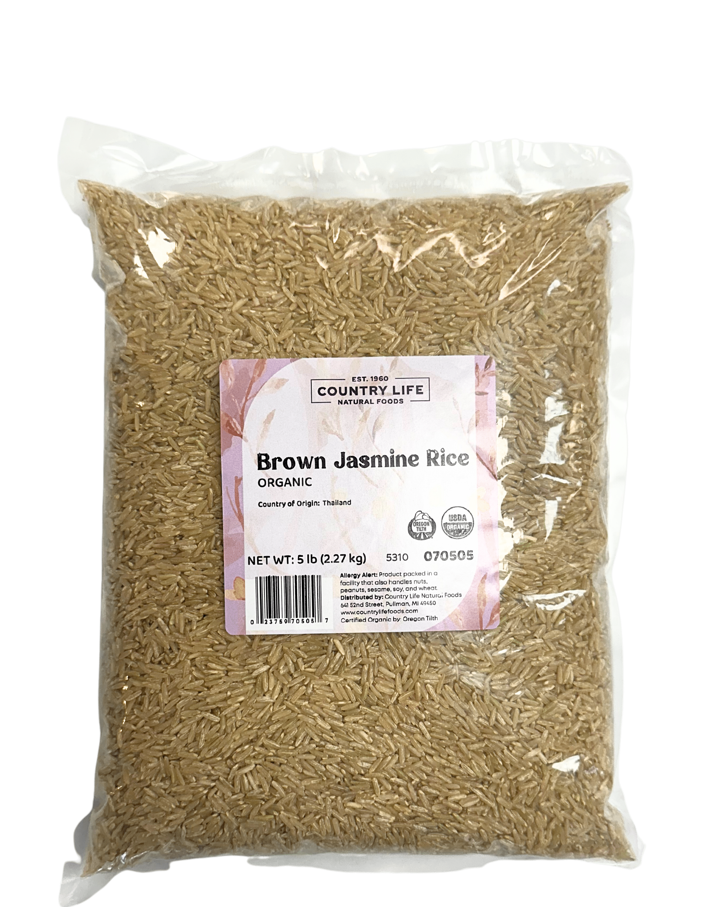 Jasmine Rice, Brown, Organic by Country Life Natural Foods