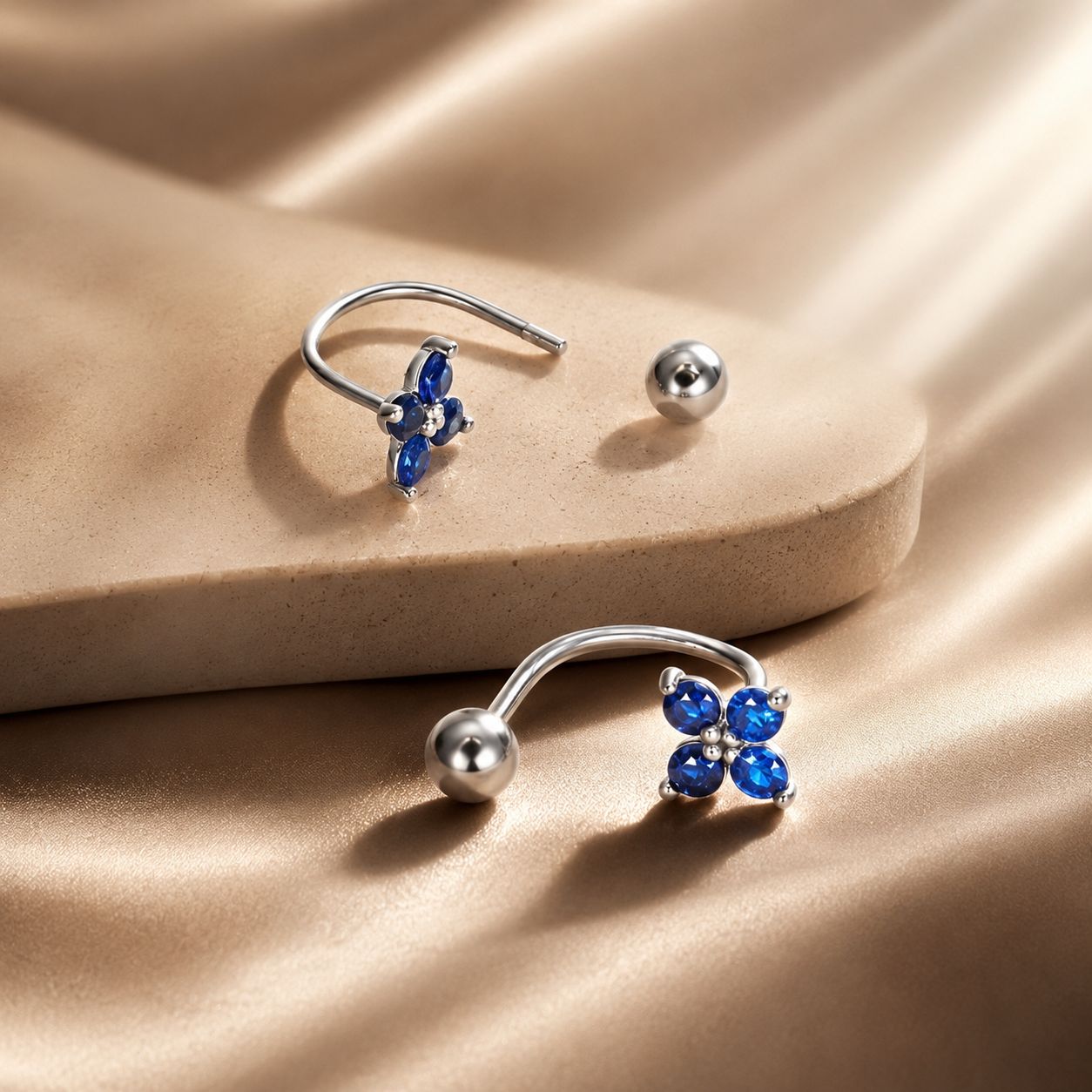 925 Sterling Silver Earrings with Pavé CZ & Platinum Plating for Women DestGlow