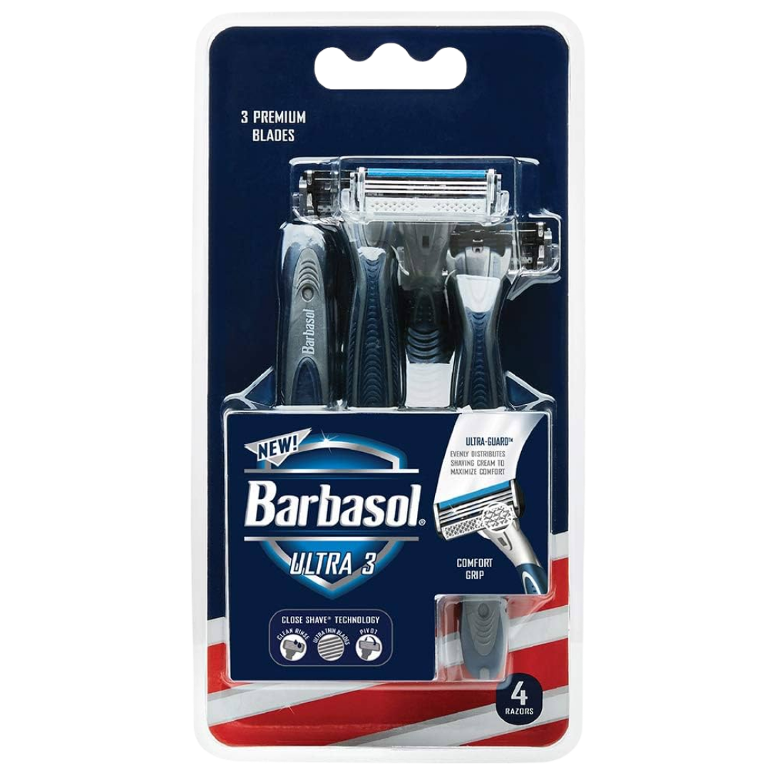 Barbasol Ultra 3 Premium Disposable Razors (4 ct) DestGlow