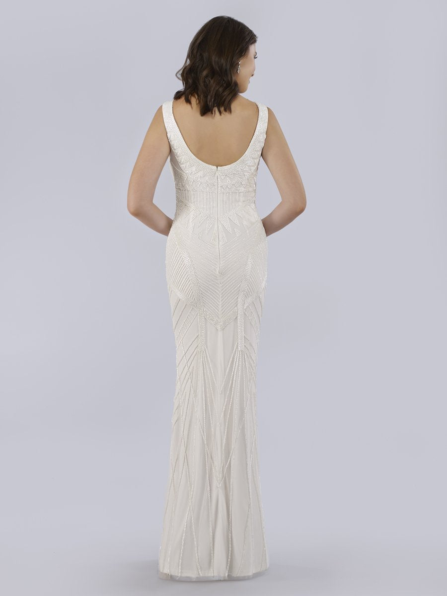 Lara Bryant Beaded Tank Sheath Wedding Dress by Lara New York