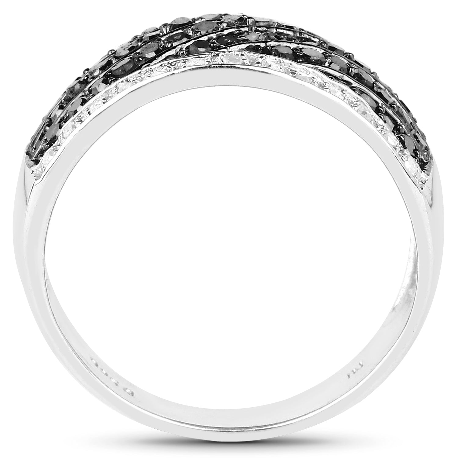 0.79 Carat Genuine Black Diamond .925 Sterling Silver Ring by Bids.com