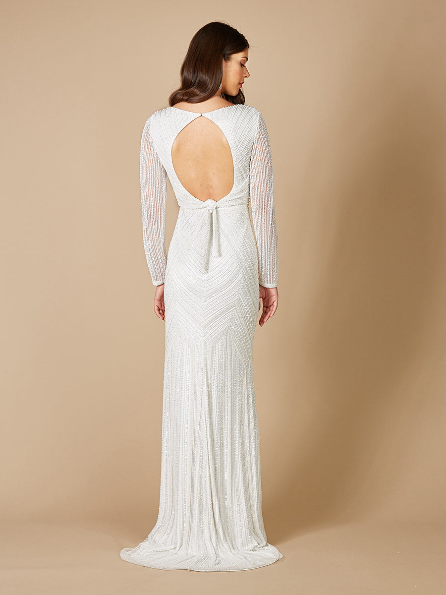 Lara Finley Sheer Sleeve Wedding Gown by Lara New York