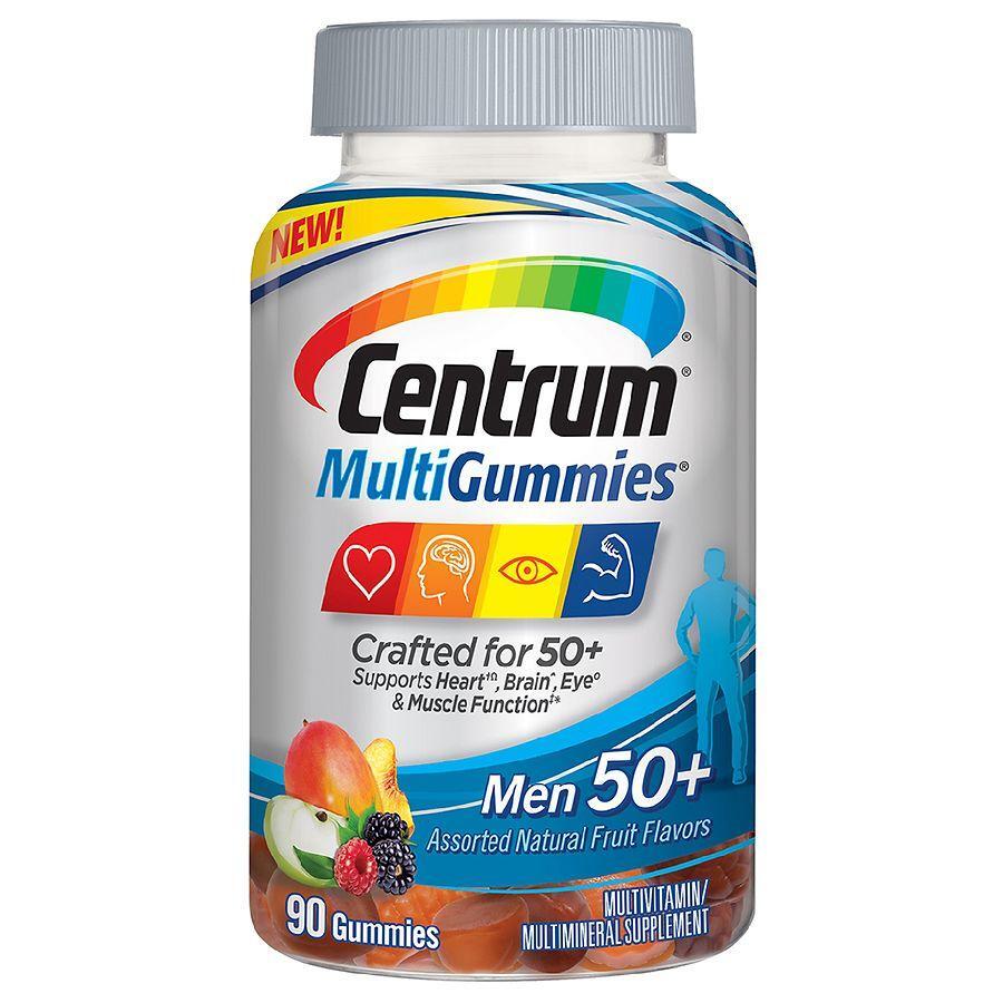 Centrum MultiGummies 50+ Multivitamin - Multimineral Supplement, Assorted Natural Fruit Flavors 90 Count by Pasteur Pharmacy