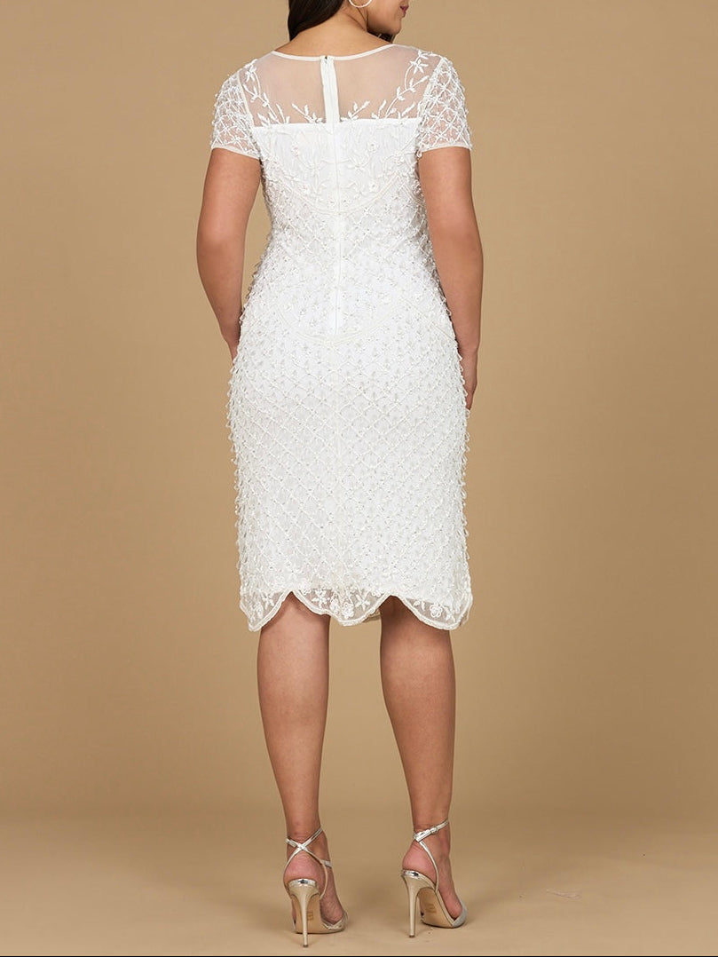 Beaded Midi Dress with Cap Sleeves - OUTLET by Lara New York