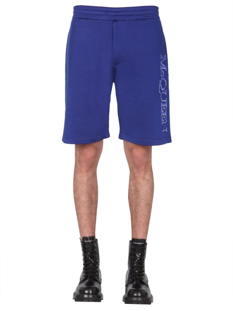 Alexander Mcqueen Men Shorts With Embroidered Logo DestGlow
