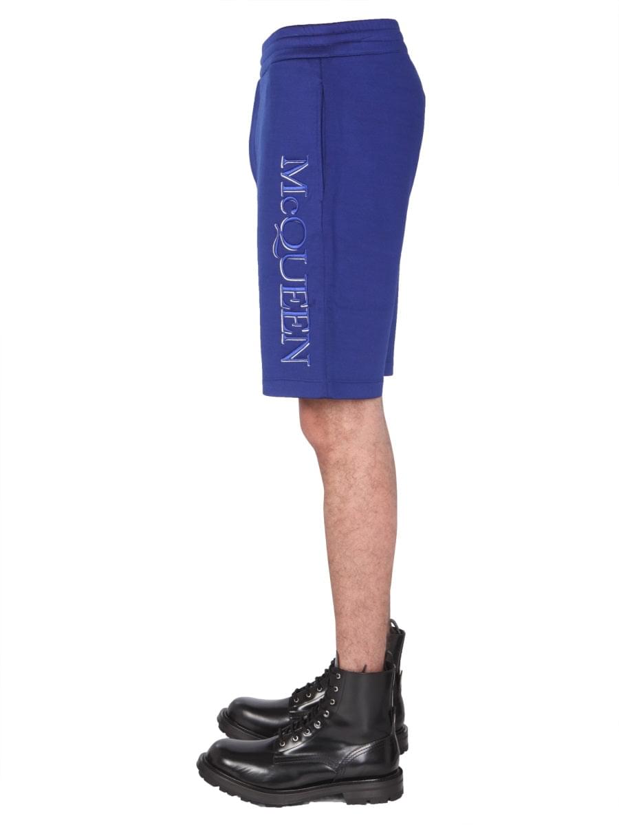 Alexander Mcqueen Men Shorts With Embroidered Logo DestGlow