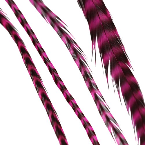 Babe Striped Magenta Feather Hair Extensions