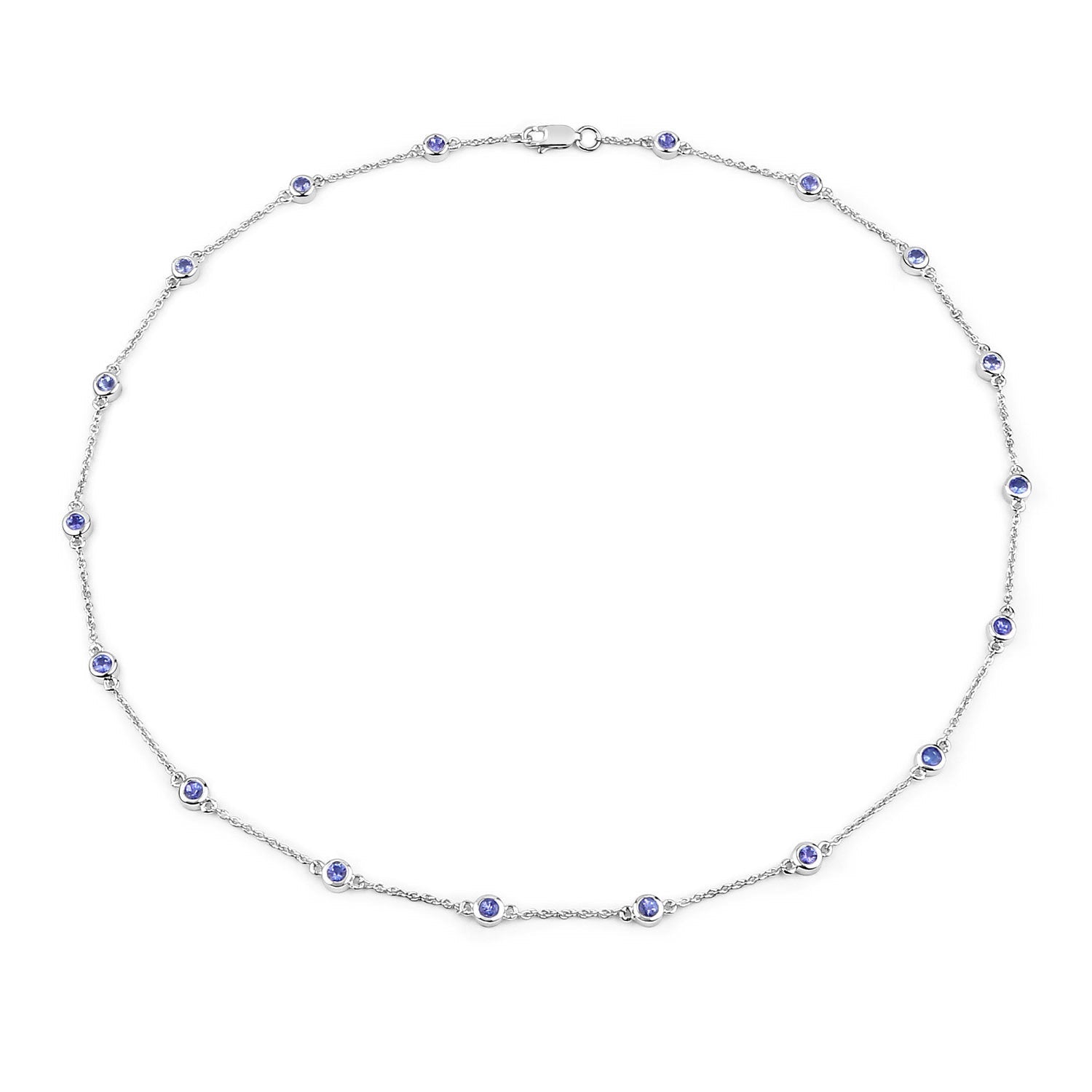 1.80 Carat Genuine Tanzanite .925 Sterling Silver Necklace by Bids.com