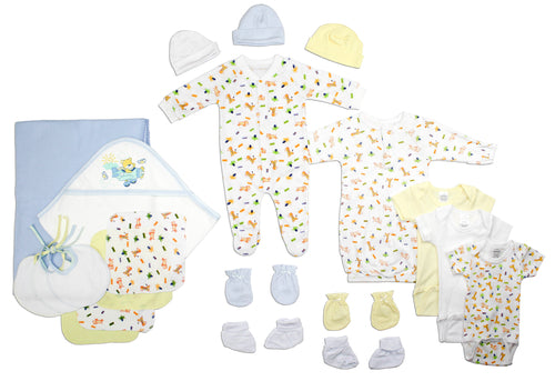 Newborn Baby Boys 21-Piece Layette Gift Set - Soft Cotton Baby Shower Gift