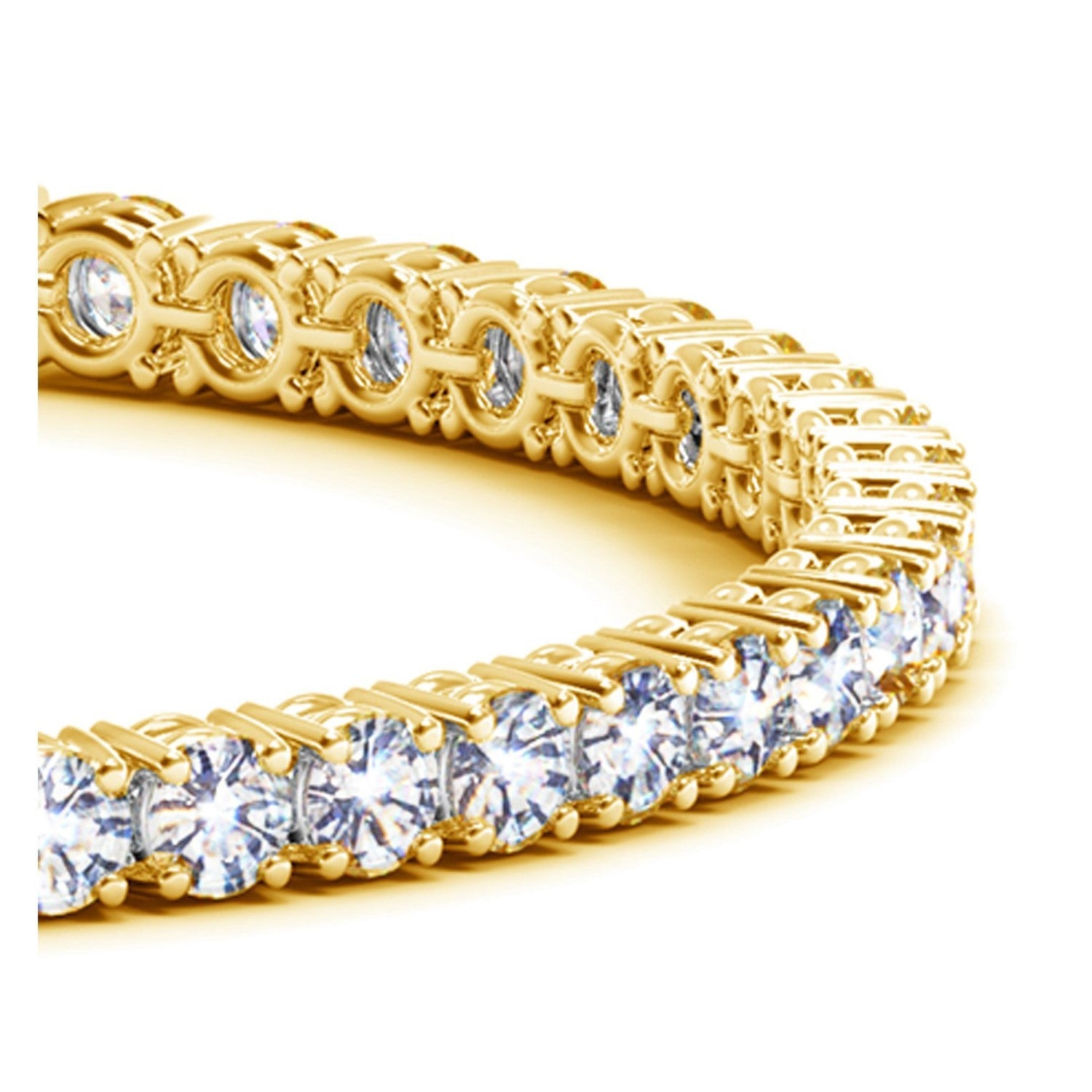 Lab Grown Round Diamond Tennis Bracelet in 14k Yellow Gold (8 cctw F/G VS2/SI1) by Bids.com