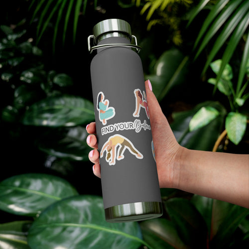 Yoga Poses Find Your Balance Insulated Bottle - 22oz Stainless Steel Vacuum Flask