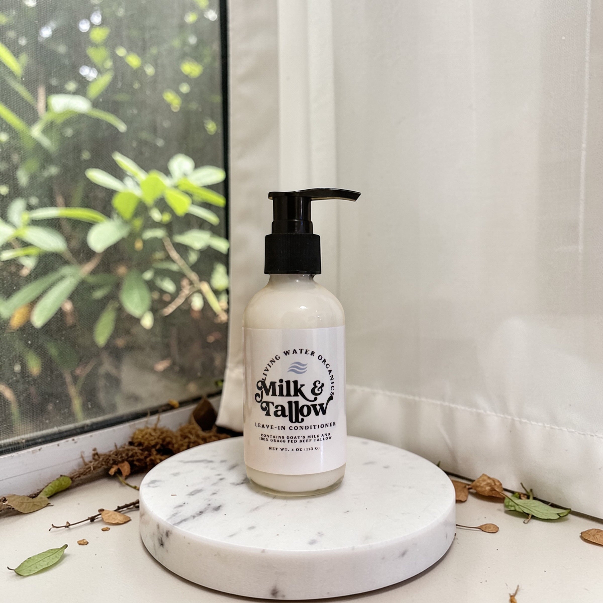 Goat Milk and Tallow Leave-In Conditioner by Living Water Organics