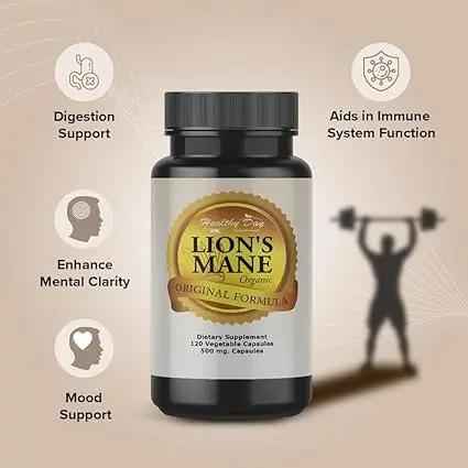 Lion’s Mane Mushroom Capsules – Supports Focus, Memory & Mental Clarity
