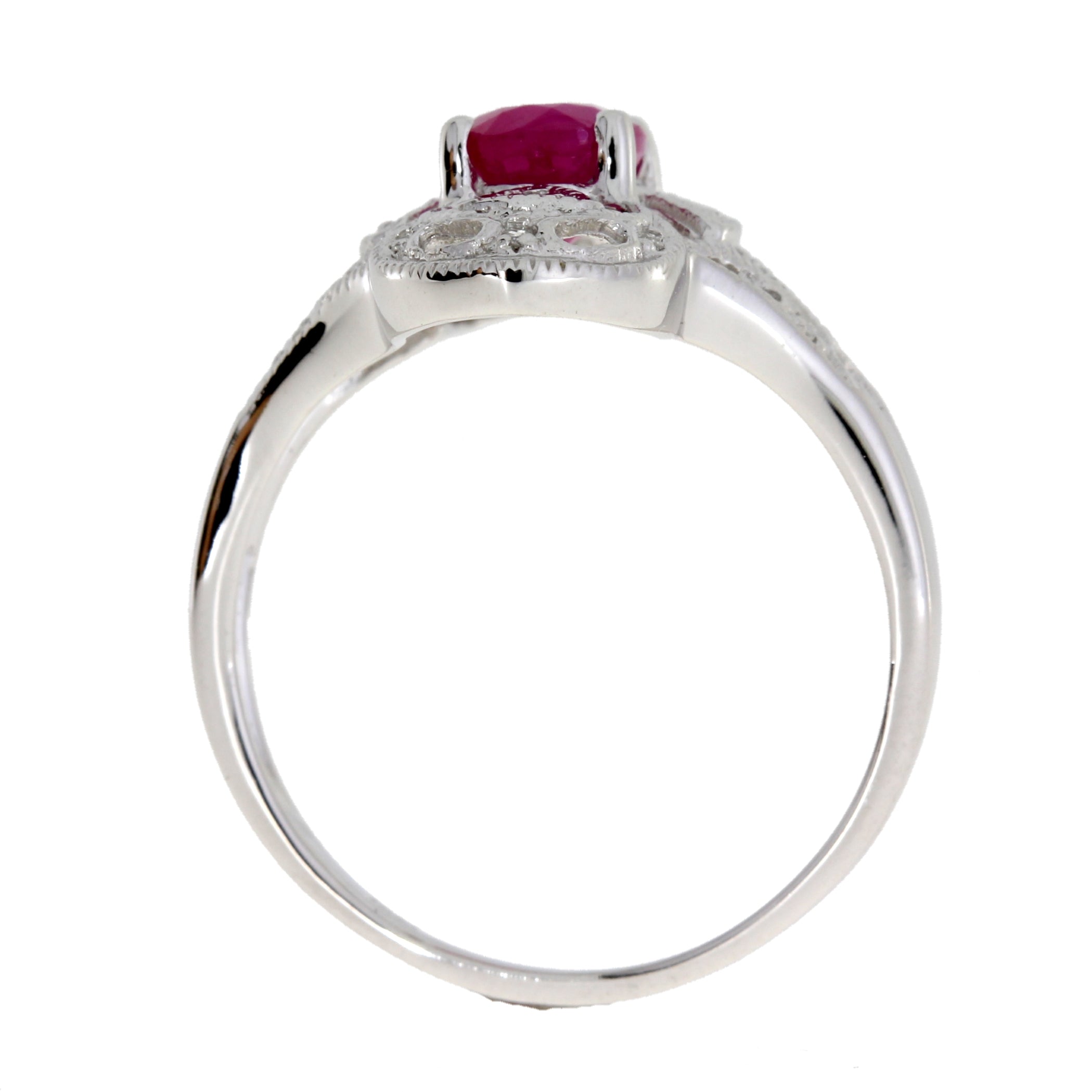 Natural 1.05ct Ruby Diamond Ring 10KT White Gold by Bids.com
