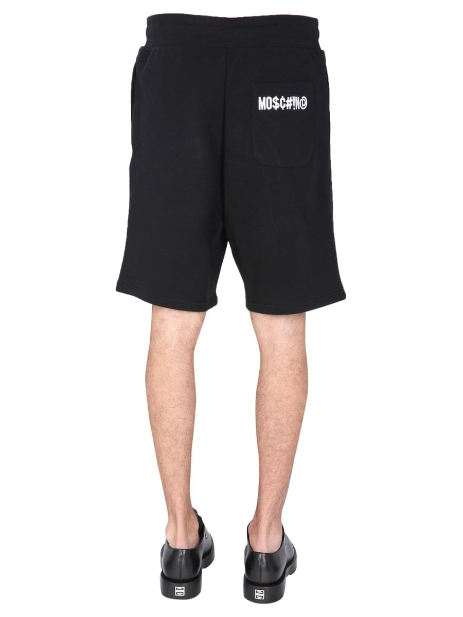 Moschino Men Bermuda With Logo Embroidered DestGlow