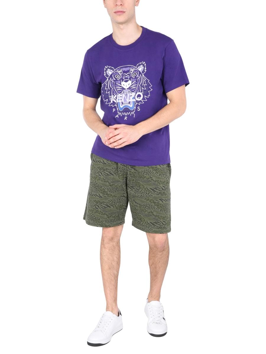 Kenzo Men Bermuda With Animal Print DestGlow
