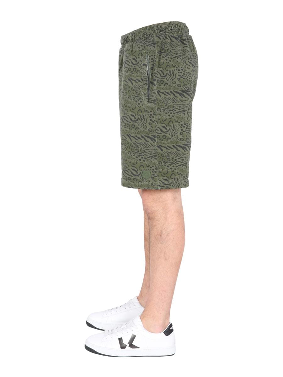 Kenzo Men Bermuda With Animal Print DestGlow