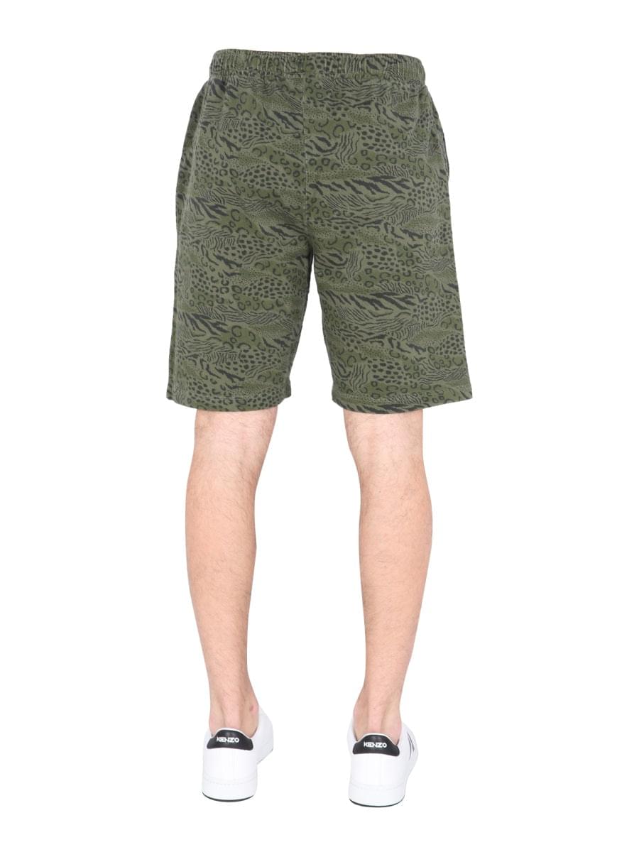 Kenzo Men Bermuda With Animal Print DestGlow