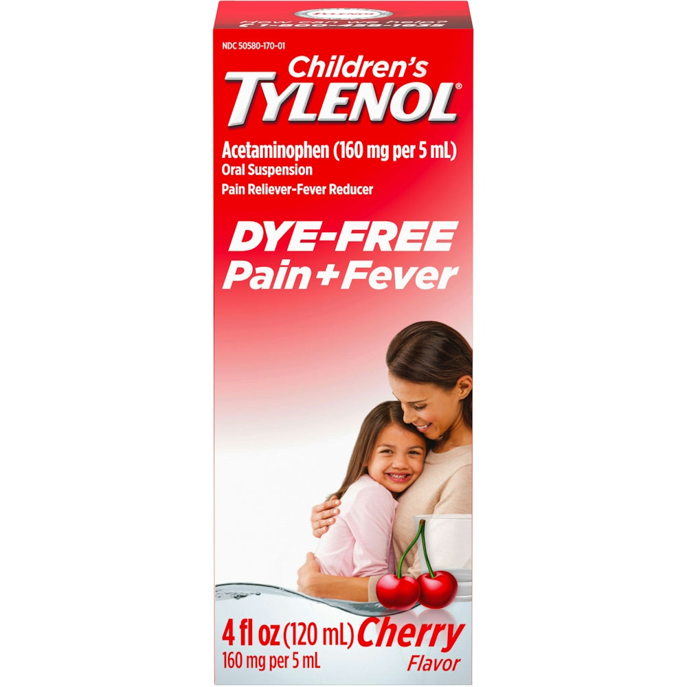 Tylenol Childrens Pain Fever Liquid Dye-Free Cherry 4 Fl Oz - DestGlow