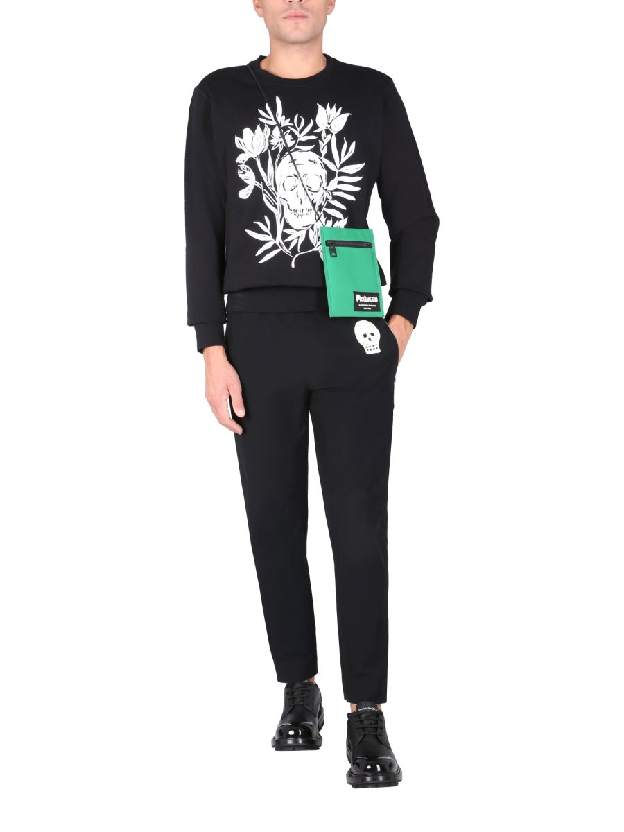 Alexander Mcqueen Men Jogging Pants With Embroidered Skull DestGlow