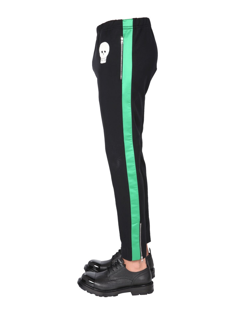 Alexander Mcqueen Men Jogging Pants With Embroidered Skull DestGlow