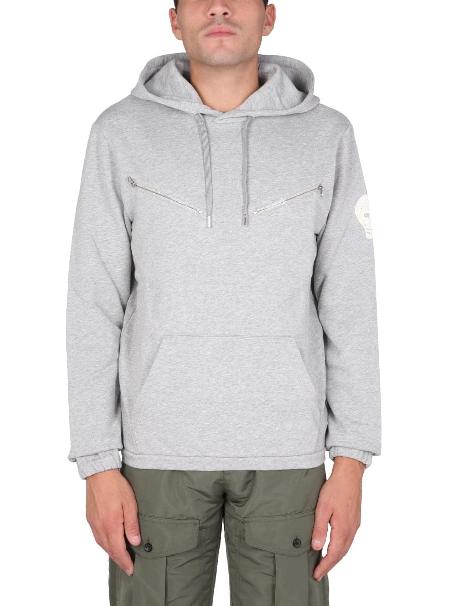 Alexander Mcqueen Men Sweatshirt With Embroidered Skull DestGlow