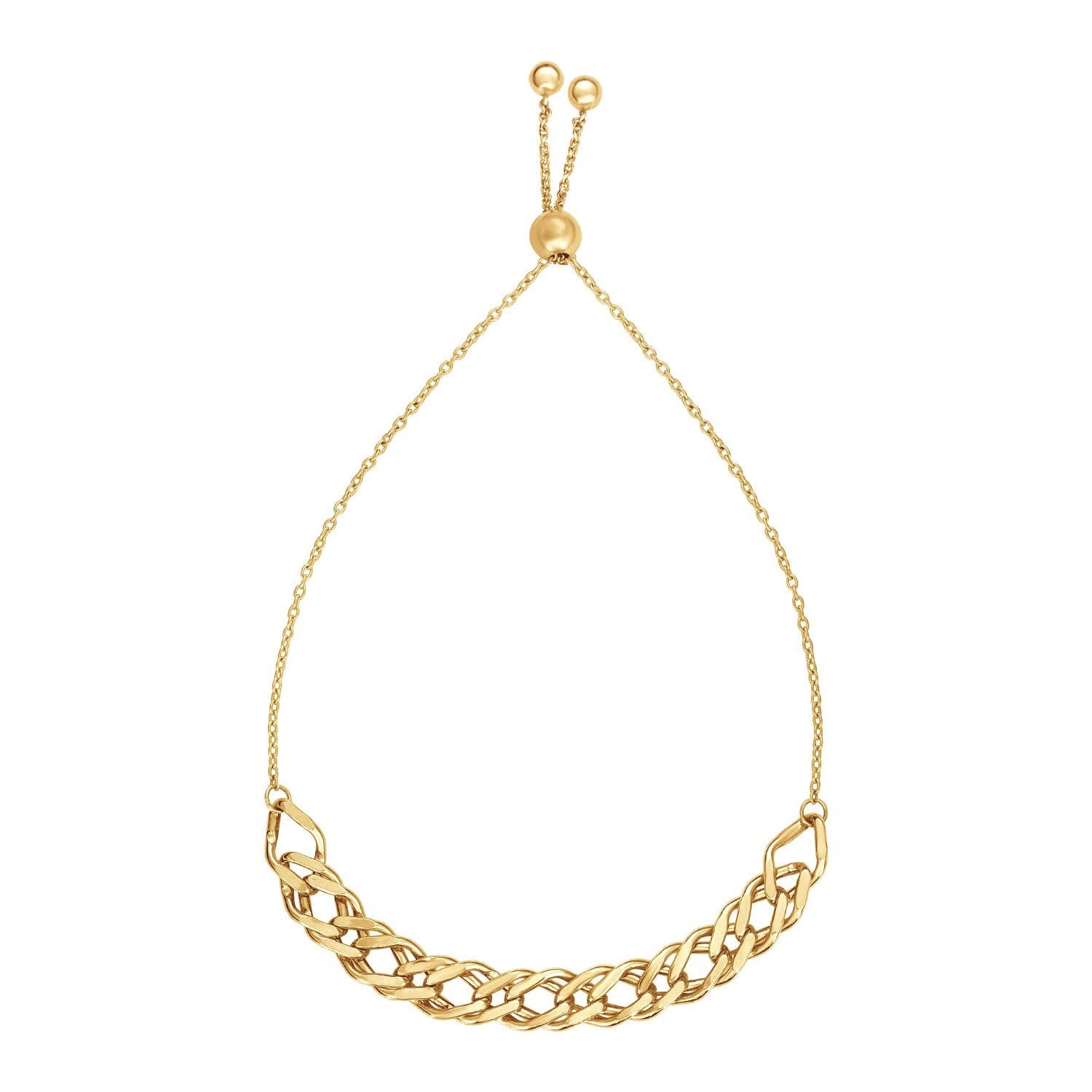 Adjustable Chain Bracelet in 14k Yellow Gold by Bids.com