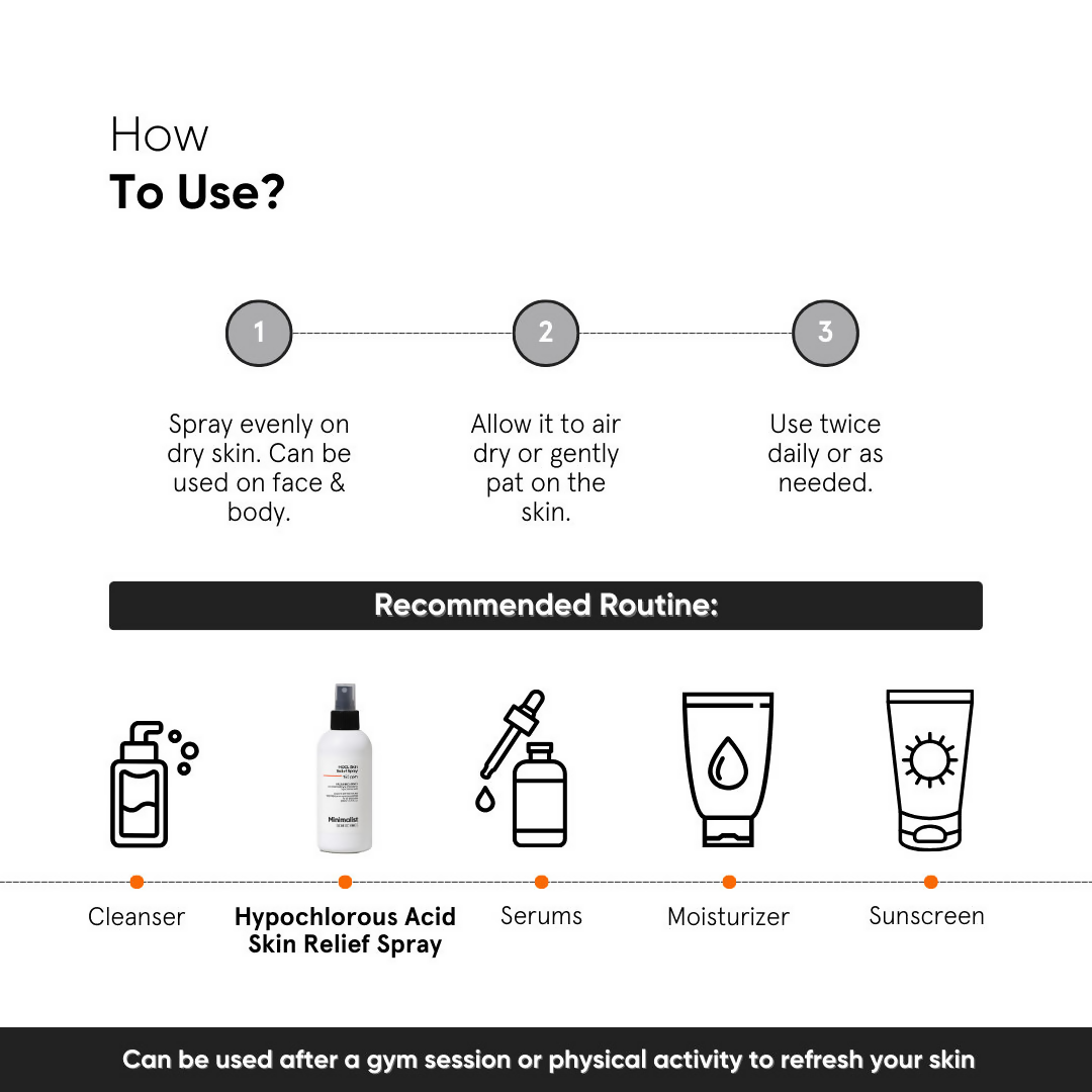 Minimalist HOCL Skin Relief Spray 150 PPM Face & Body Spray by Dista