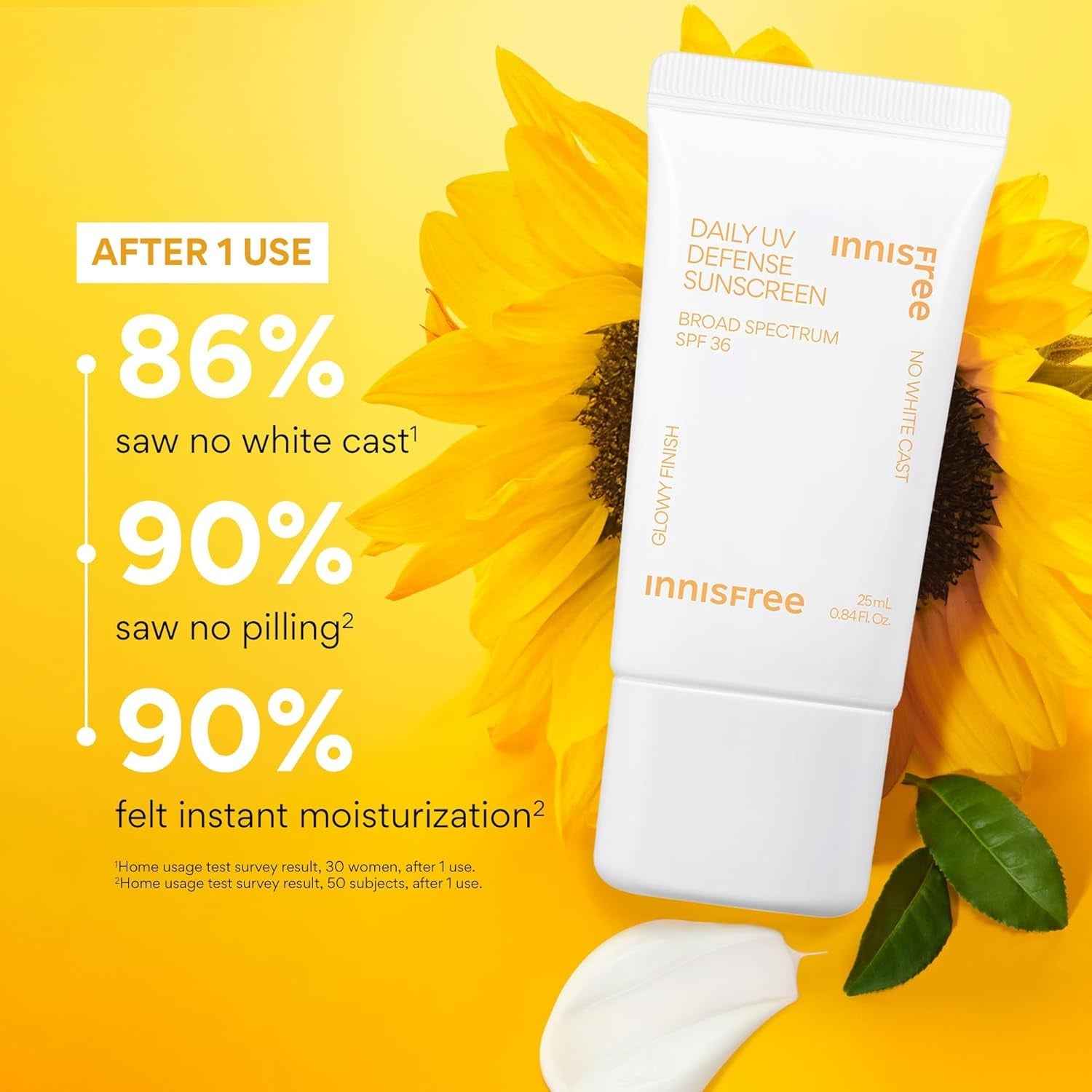 Daily UV Defense Sunscreen Broad Spectrum SPF 36, Invisible Korean Sunscreen for Face with No White Cast