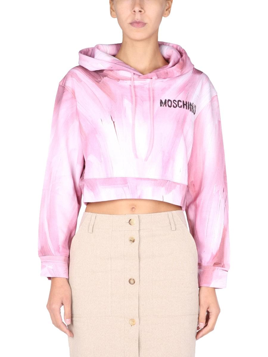 Moschino Women "Art Theme" Cropped Sweatshirt DestGlow