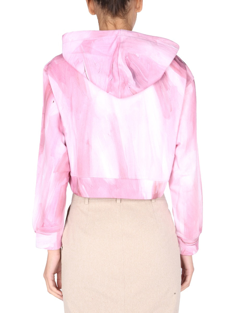Moschino Women "Art Theme" Cropped Sweatshirt DestGlow