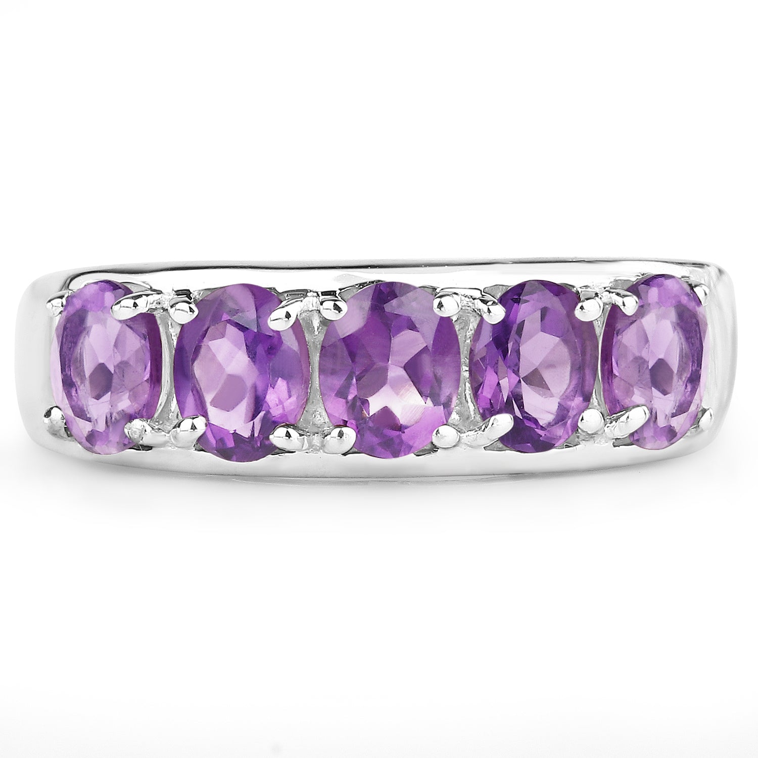 1.70 Carat Genuine Amethyst .925 Sterling Silver Ring by Bids.com