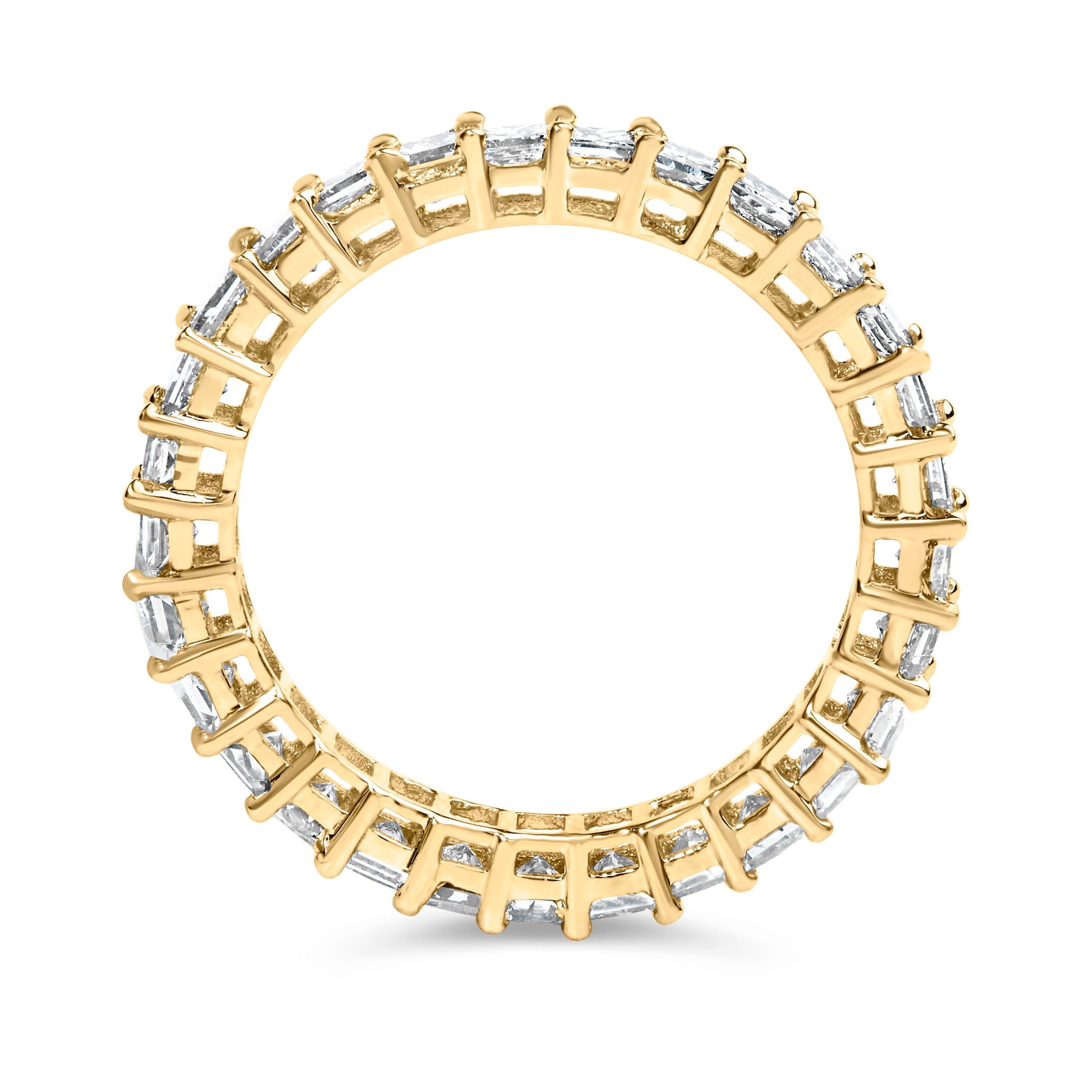 14K Yellow Gold 2.00 Cttw Shared Prong Set Princess Cut Diamond Eternity Band Ring (J-K Color, SI1-SI2 Clarity) - Ring Size 7 DestGlow