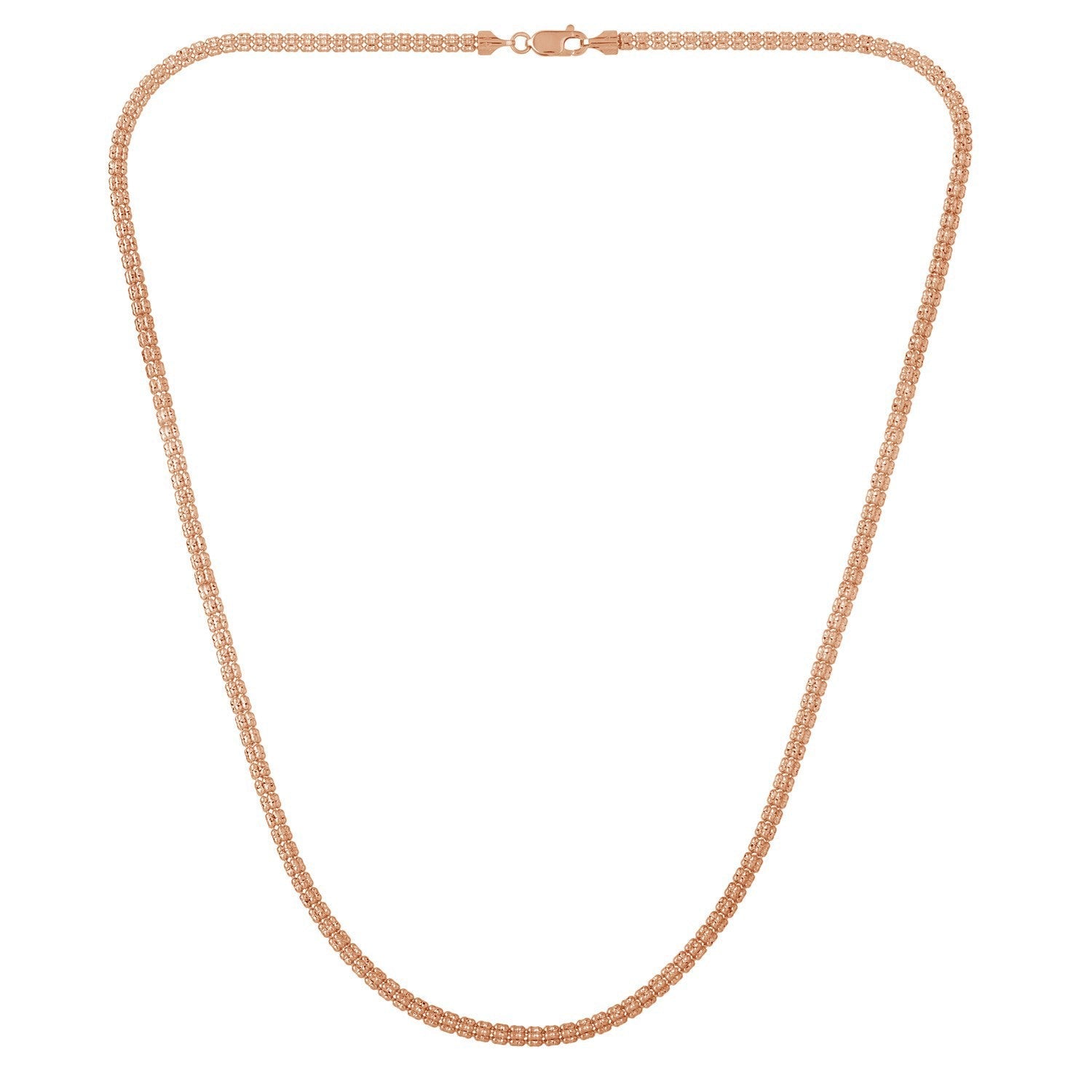 Ice Barrel Chain in 14k Rose Gold (3.10 mm) by Bids.com