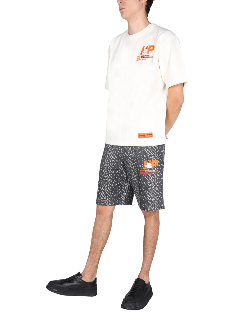 Heron Preston Men Bermuda With Rubber Logo DestGlow