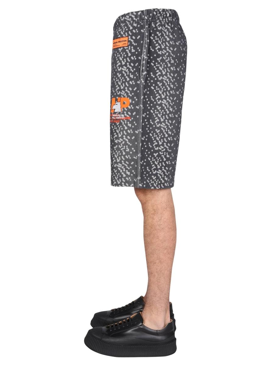 Heron Preston Men Bermuda With Rubber Logo DestGlow
