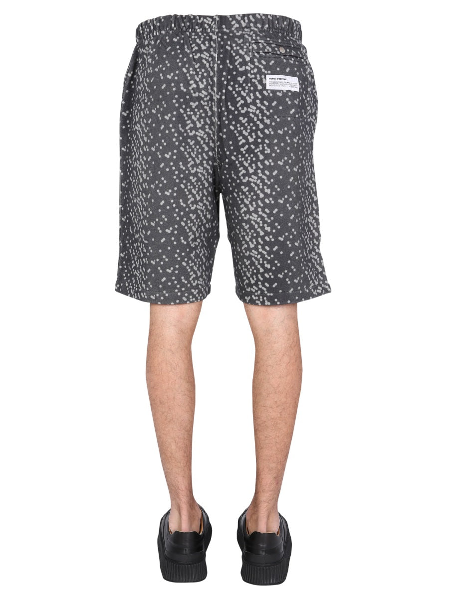 Heron Preston Men Bermuda With Rubber Logo DestGlow