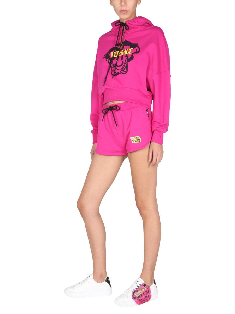 Versace Women Shorts With Greek Logo Patch DestGlow