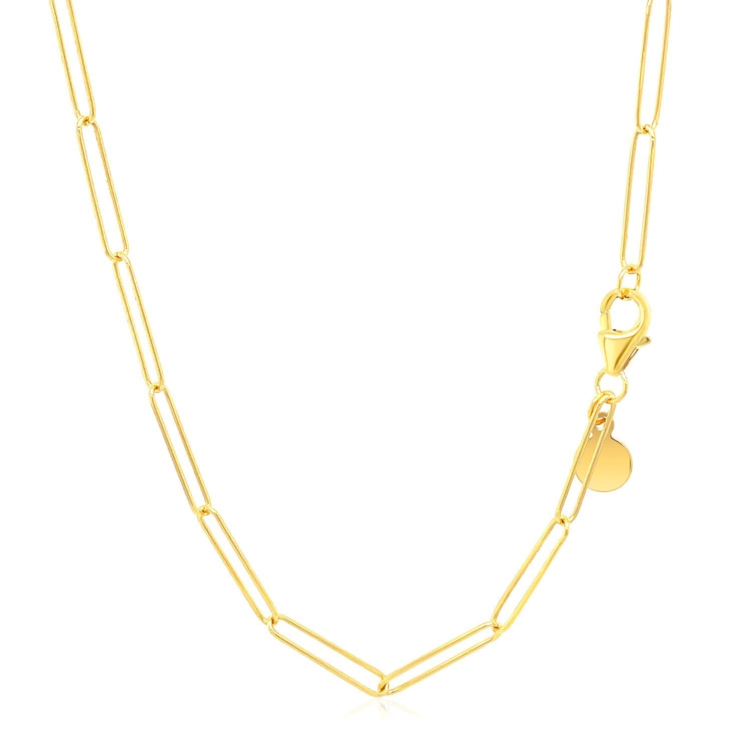 14k Yellow Gold Wire Paperclip Chain (2.7mm) by Bids.com