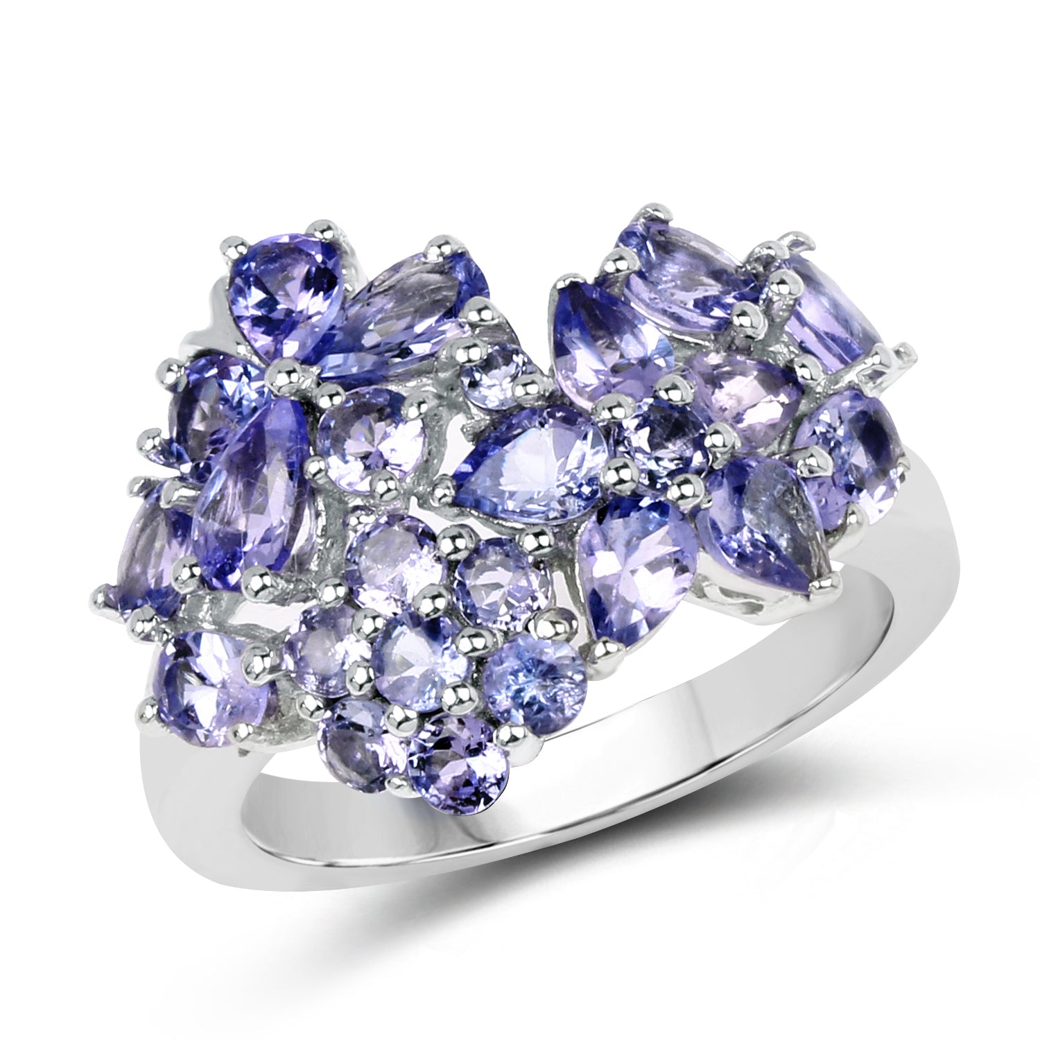 2.88 Carat Genuine Tanzanite .925 Sterling Silver Ring by Bids.com