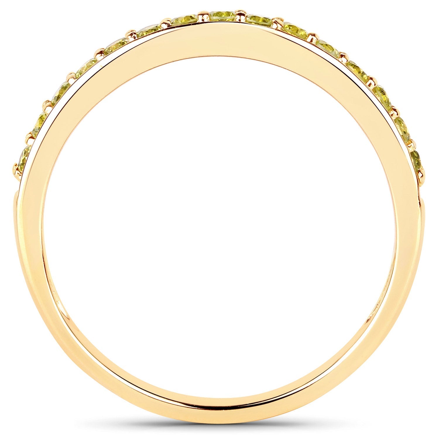 0.32 Carat Genuine Yellow Diamond 14K Yellow Gold Ring (I1-I2) DestGlow