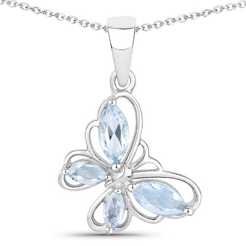0.78 Carat Genuine Blue Topaz .925 Sterling Silver Pendant by Bids.com
