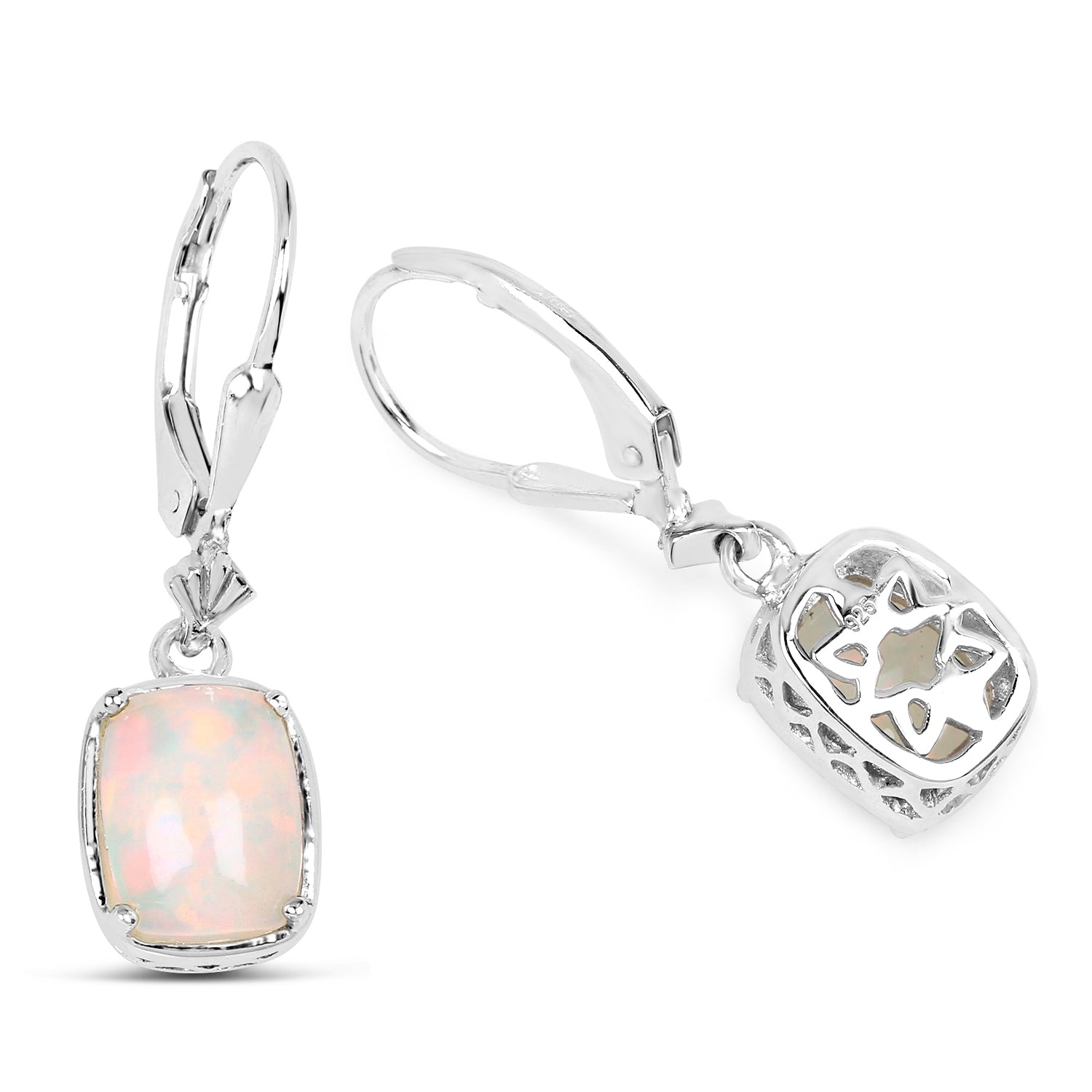 2.52 Carat Genuine Ethiopian Opal .925 Sterling Silver Earrings DestGlow