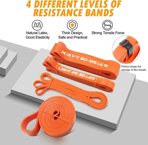 Resistance Band Bar Set - 500LBS Portable Full Body Workout Kit with Adjustable Bar & 4 Bands