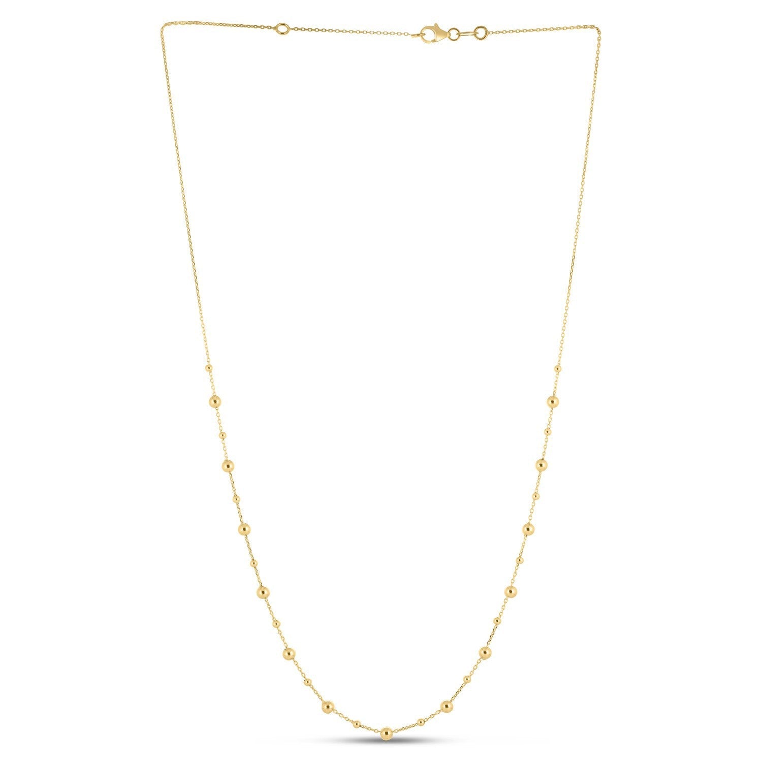 14k Yellow Gold Bead Necklace by Bids.com