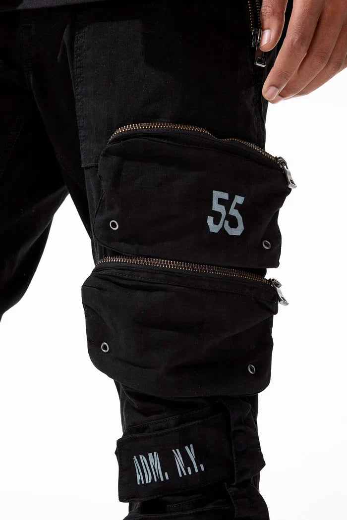 Jordan Craig Field Tech Slim Fit Cargo Pants - Black by Denim Exchange