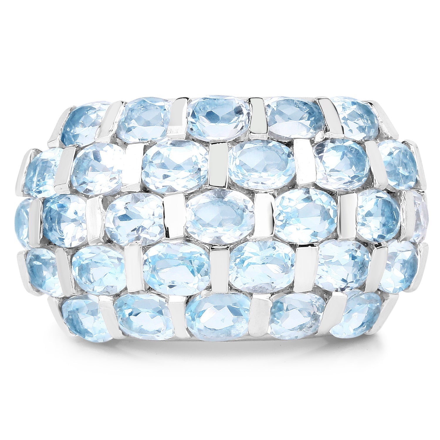 5.51 Carat Genuine Blue Topaz .925 Sterling Silver Ring by Bids.com