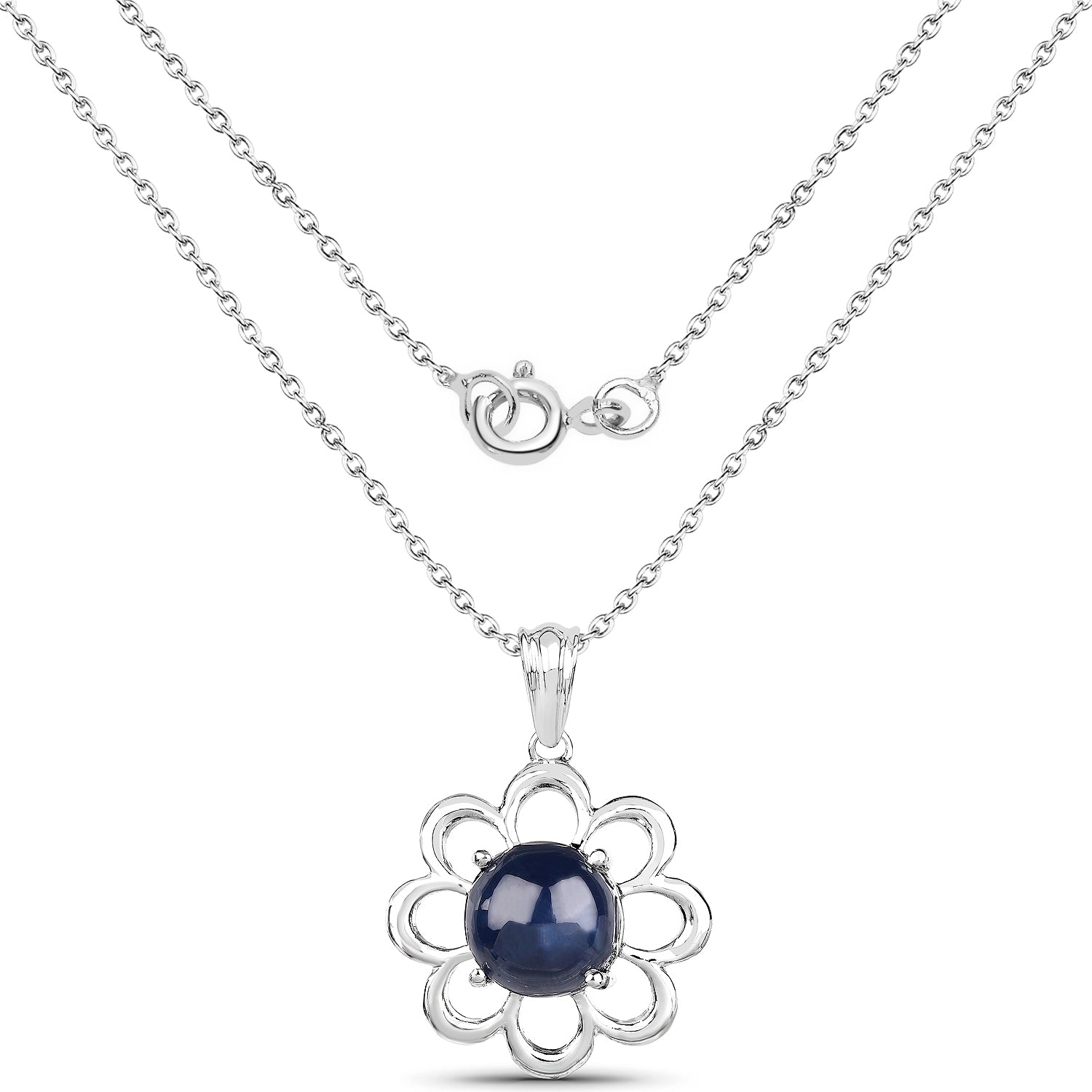 4.65 Carat Genuine Blue Sapphire .925 Sterling Silver Pendant by Bids.com